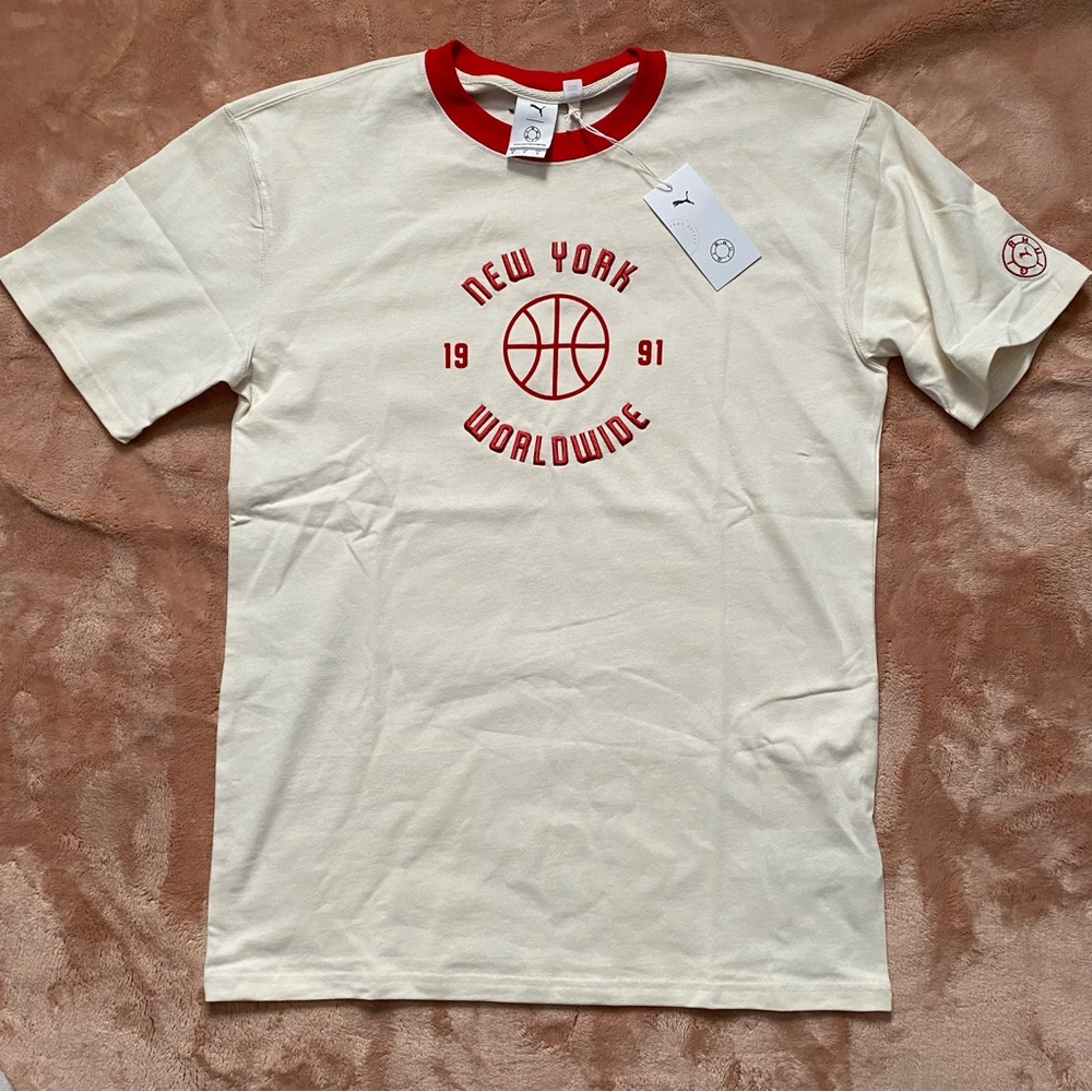 Puma Rhuigi X Graphic Crew Neck Short Sleeve T-Shirt Mens White Size various